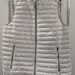 Eddie Bauer Large White Travex EB700 Quilted Lightweight Puffer Vest
